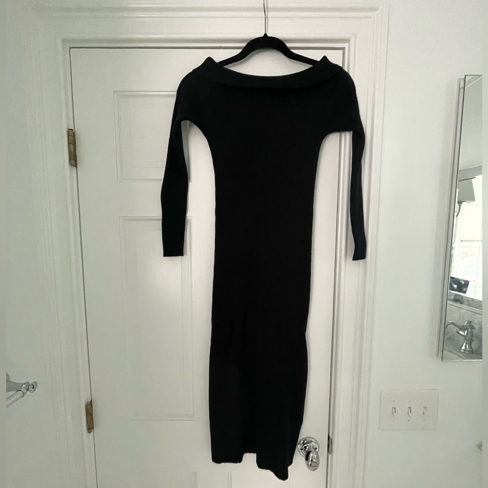 FORE Black off the shoulder sweater dress, size Medium